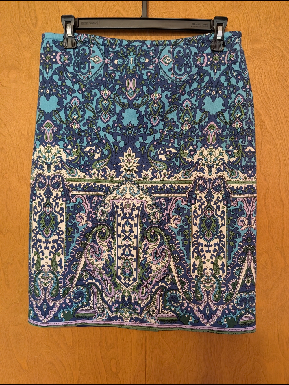 Talbots Blue Paisley Print Pencil Skirt Women's Size 4 Petite